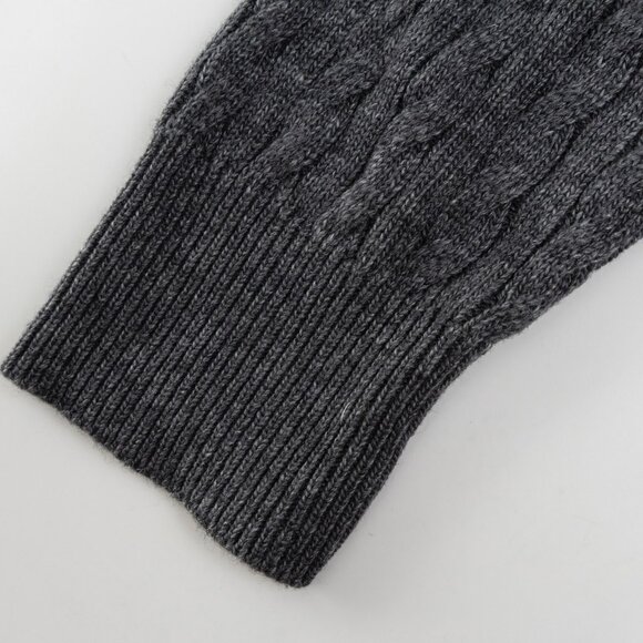 Moncler Grey Down Jacket | Wool Knit Sleeves, White Stripes, 90% White Duck Down - Picture 8 of 9